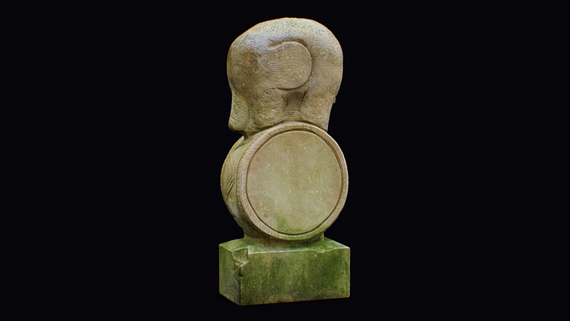 Stone Mythical Circus Elephant Statue Art Animal Sculpture 3D model_4