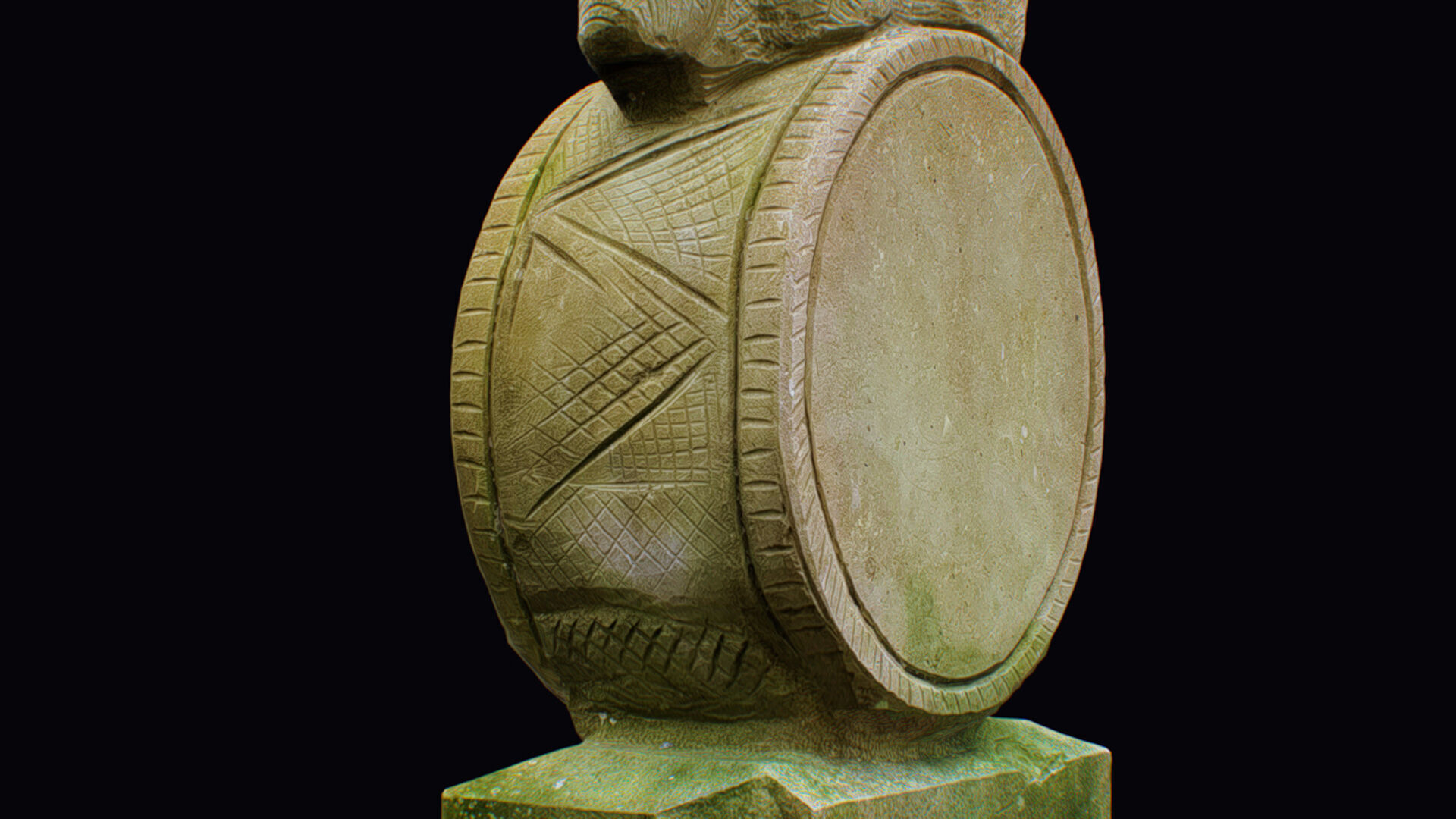 Stone Mythical Circus Elephant Statue Art Animal Sculpture 3D model_18