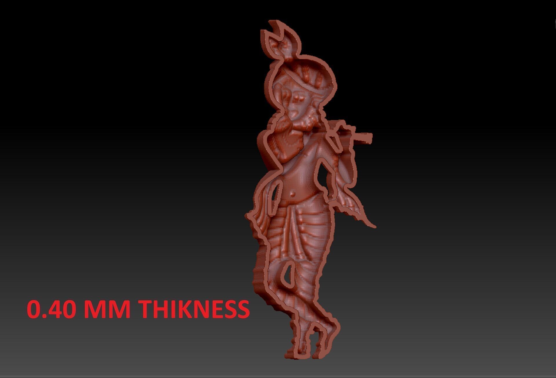 LORD KRISHNA PENDENT 3D print model_4