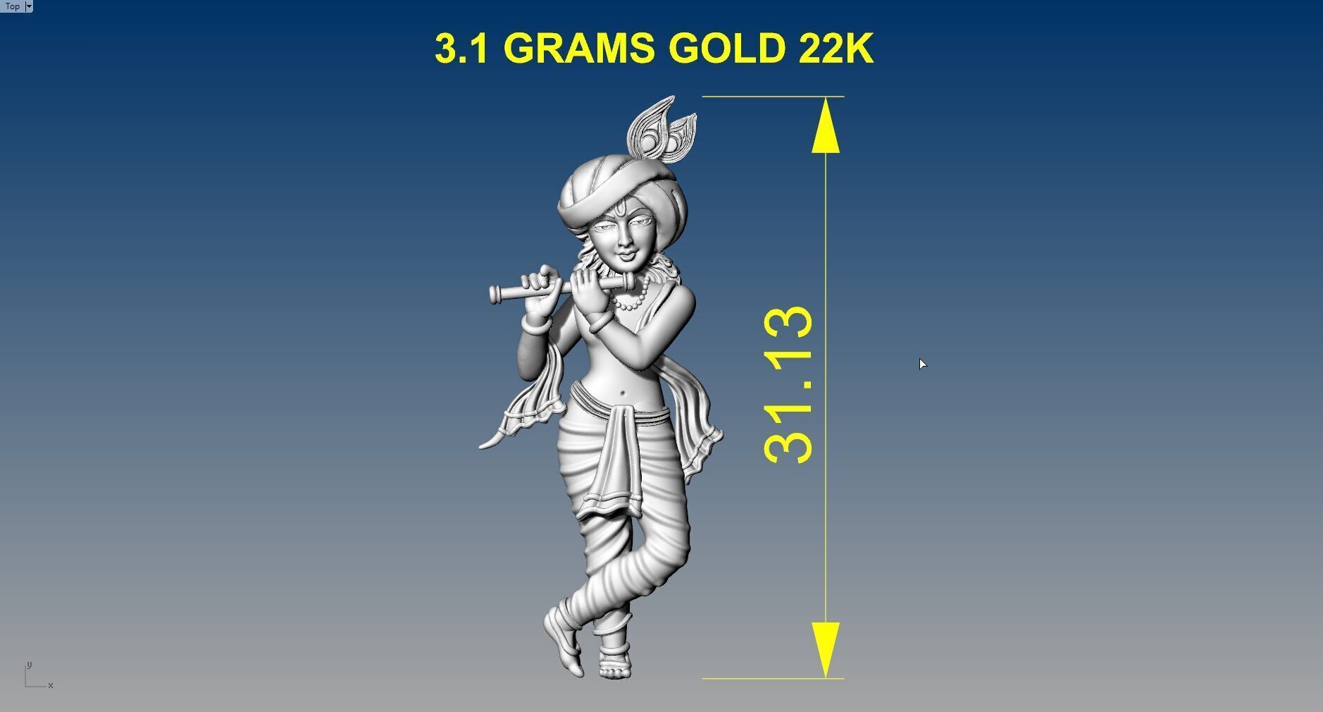 LORD KRISHNA PENDENT 3D print model_2