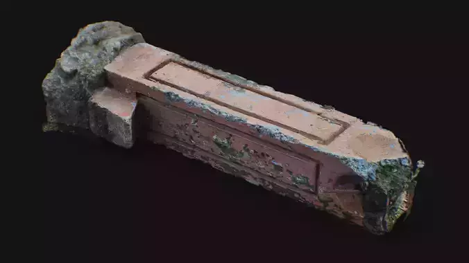 Old Concrete Railing Post Destroyed Beam Peeling Structure