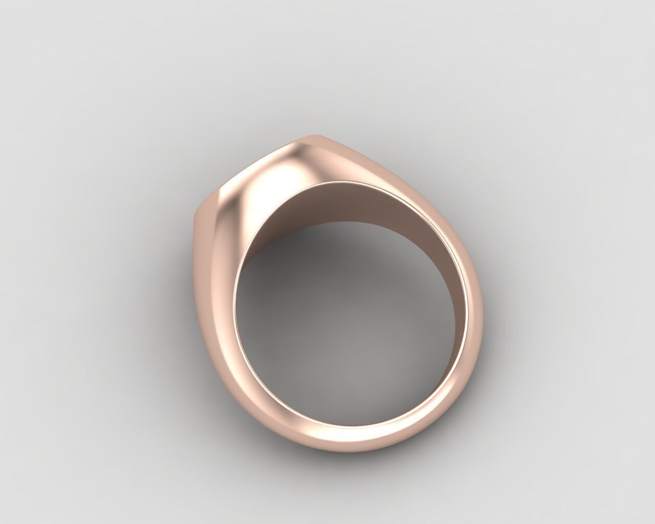 Round signet Ring Base 10mm top in All sizes 157-MWC 3D print model_10