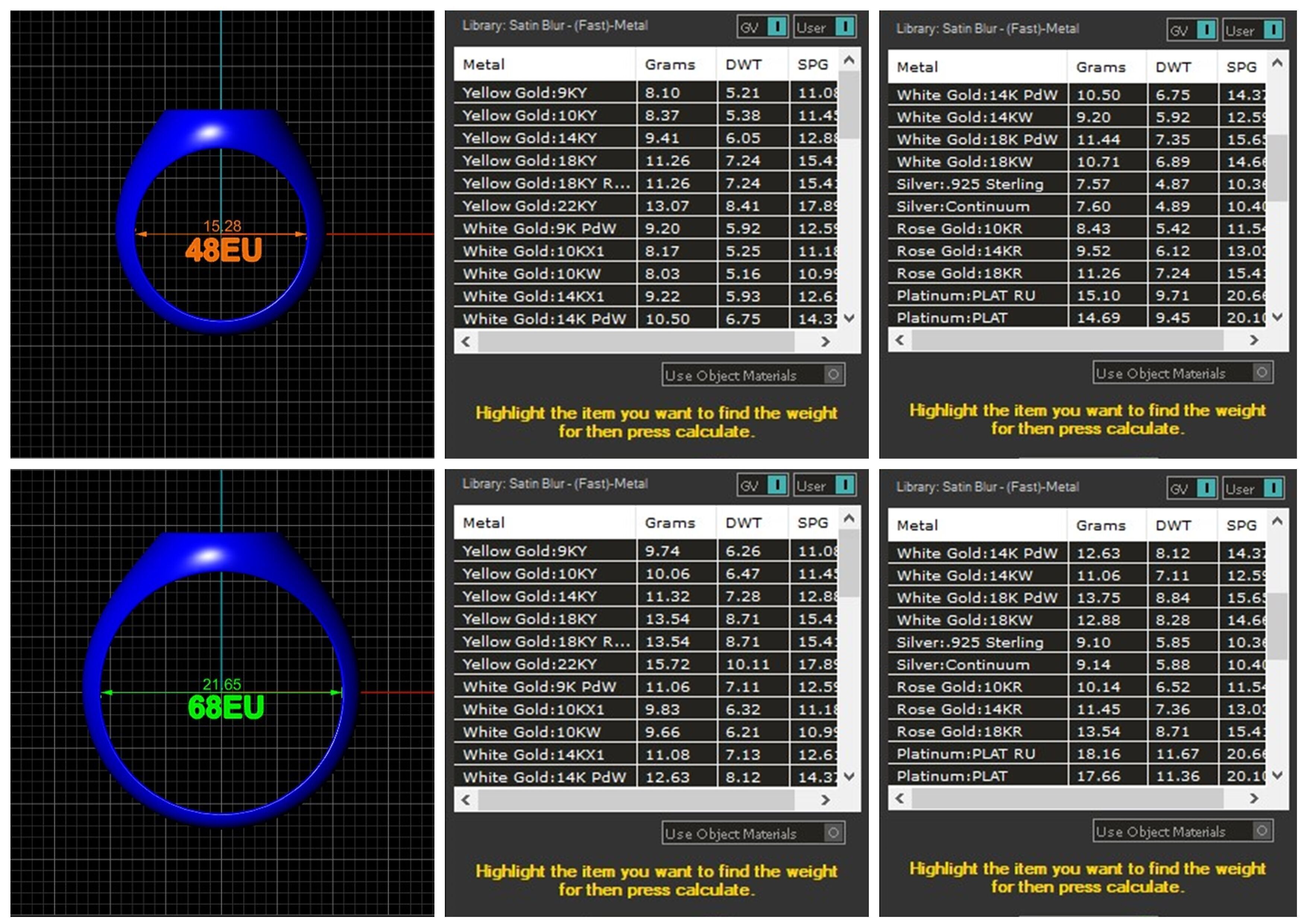Round signet Ring Base 10mm top in All sizes 157-MWC 3D print model_12