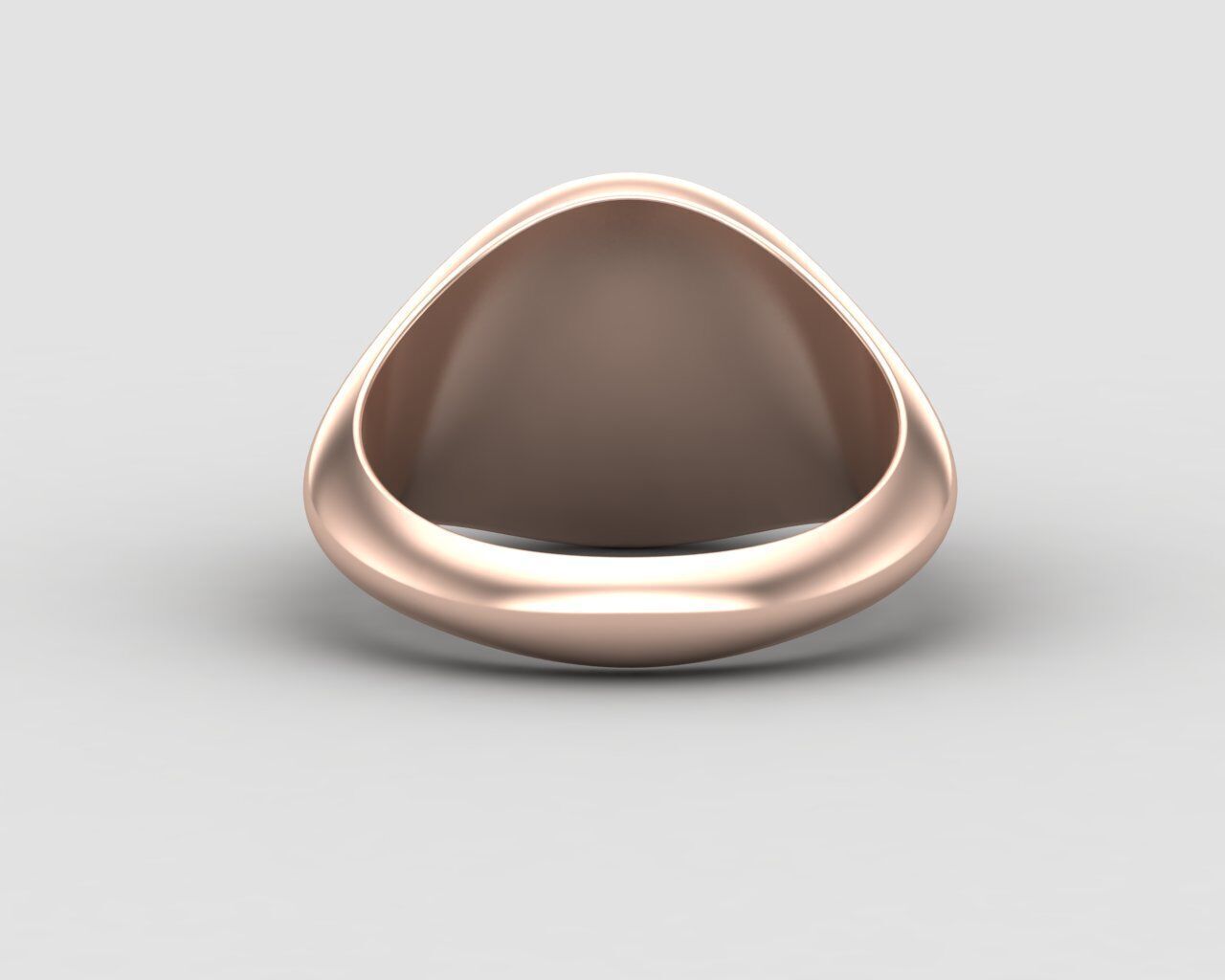 Round signet Ring Base 10mm top in All sizes 157-MWC 3D print model_9