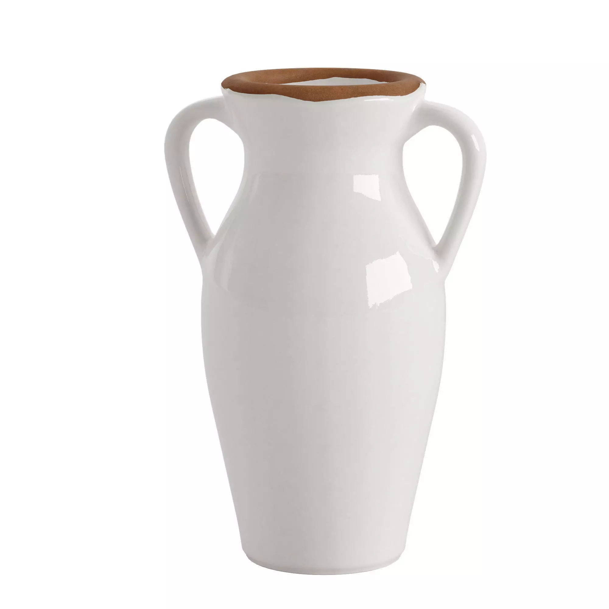Natural Rimmed white Vase 3D model_0
