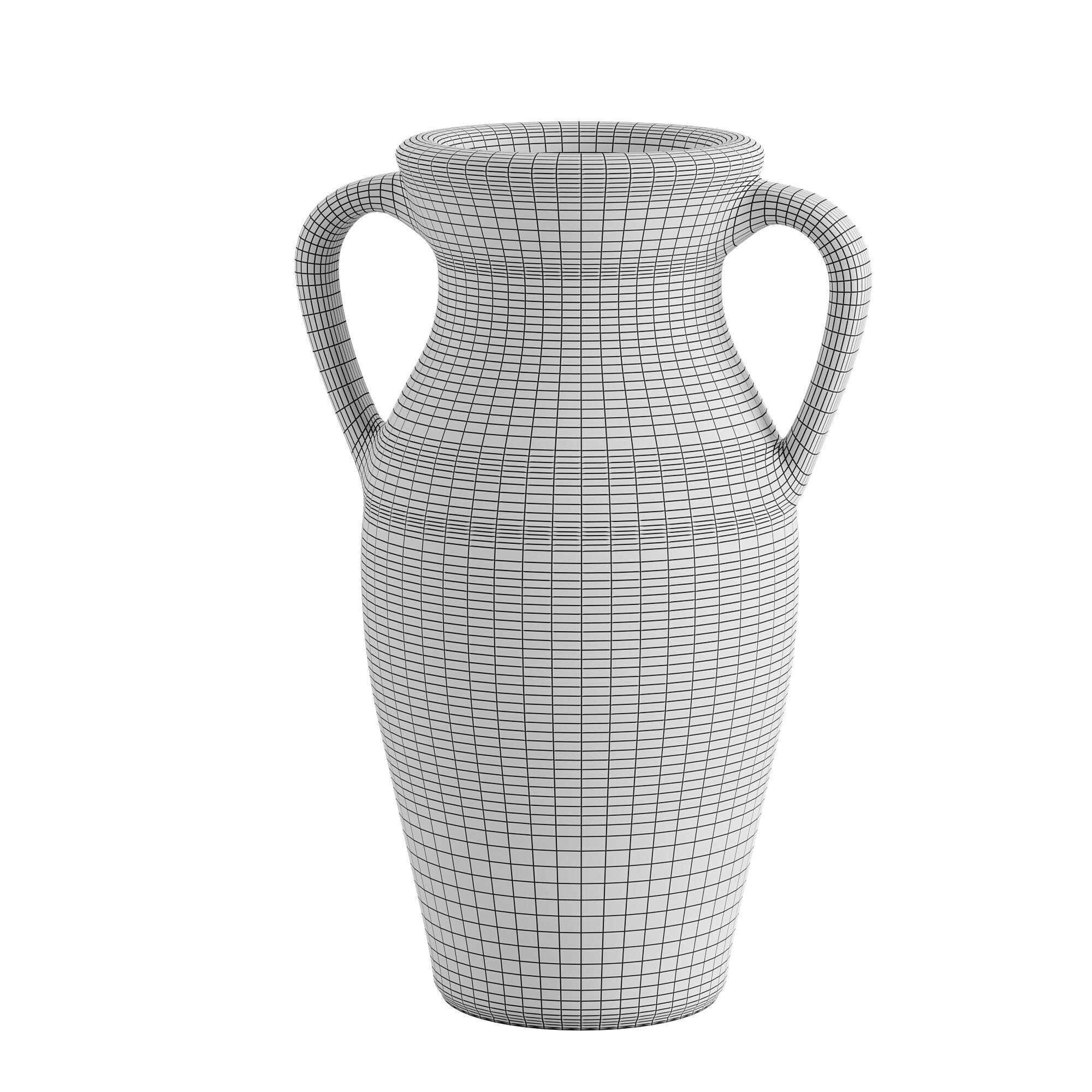 Natural Rimmed white Vase 3D model_4