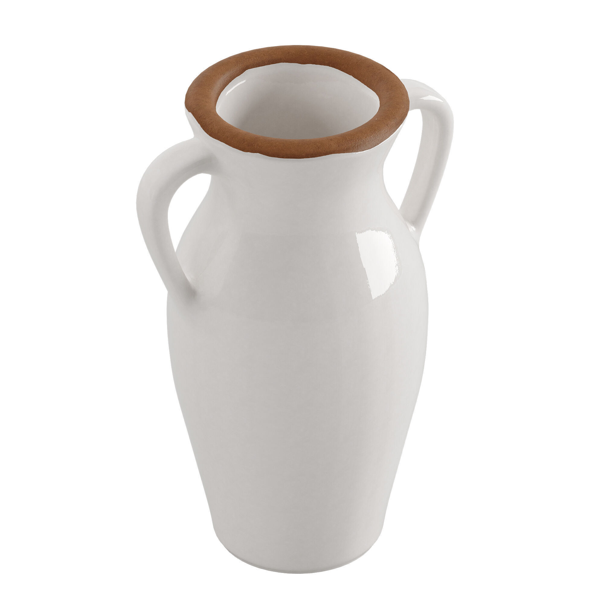 Natural Rimmed white Vase 3D model_3