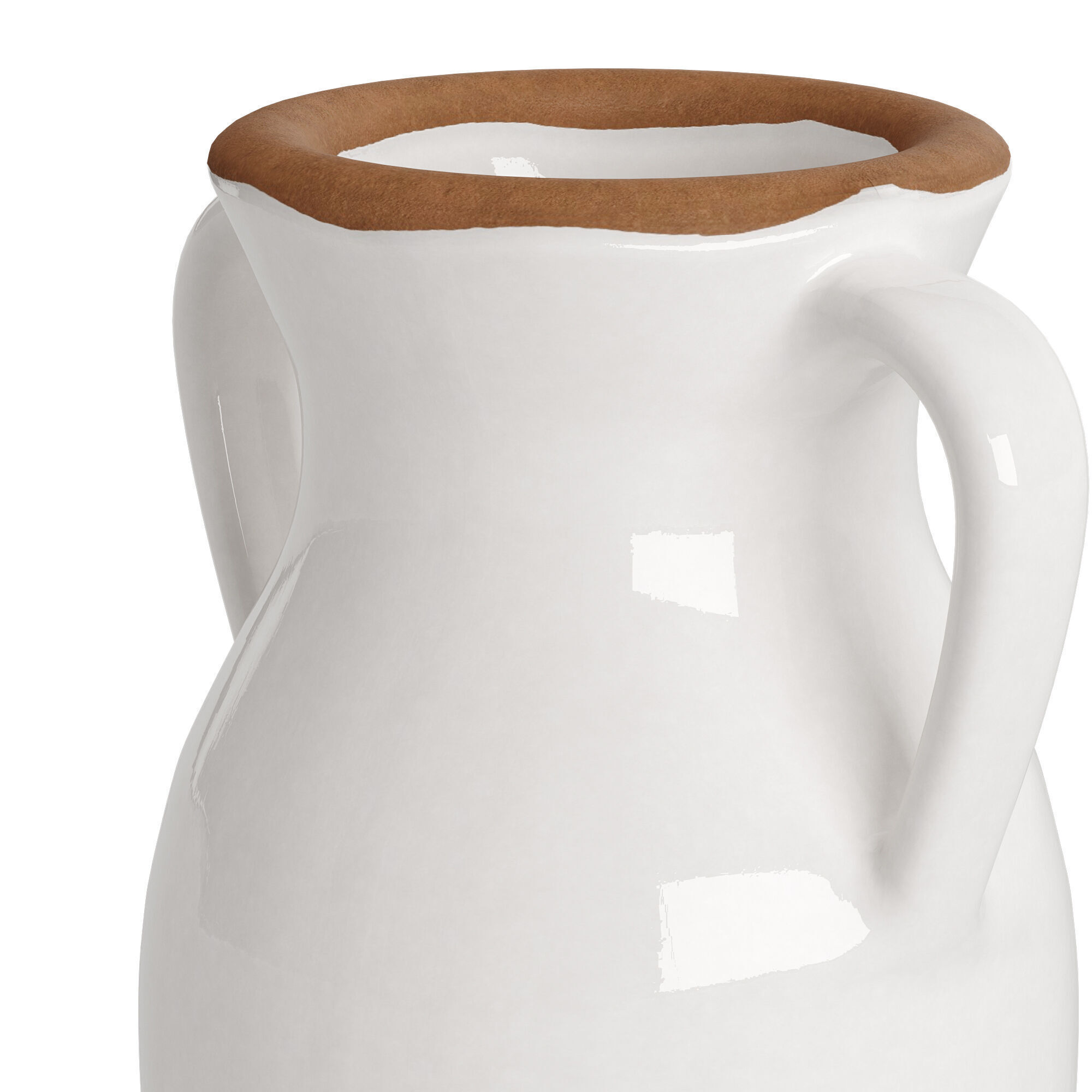 Natural Rimmed white Vase 3D model_2