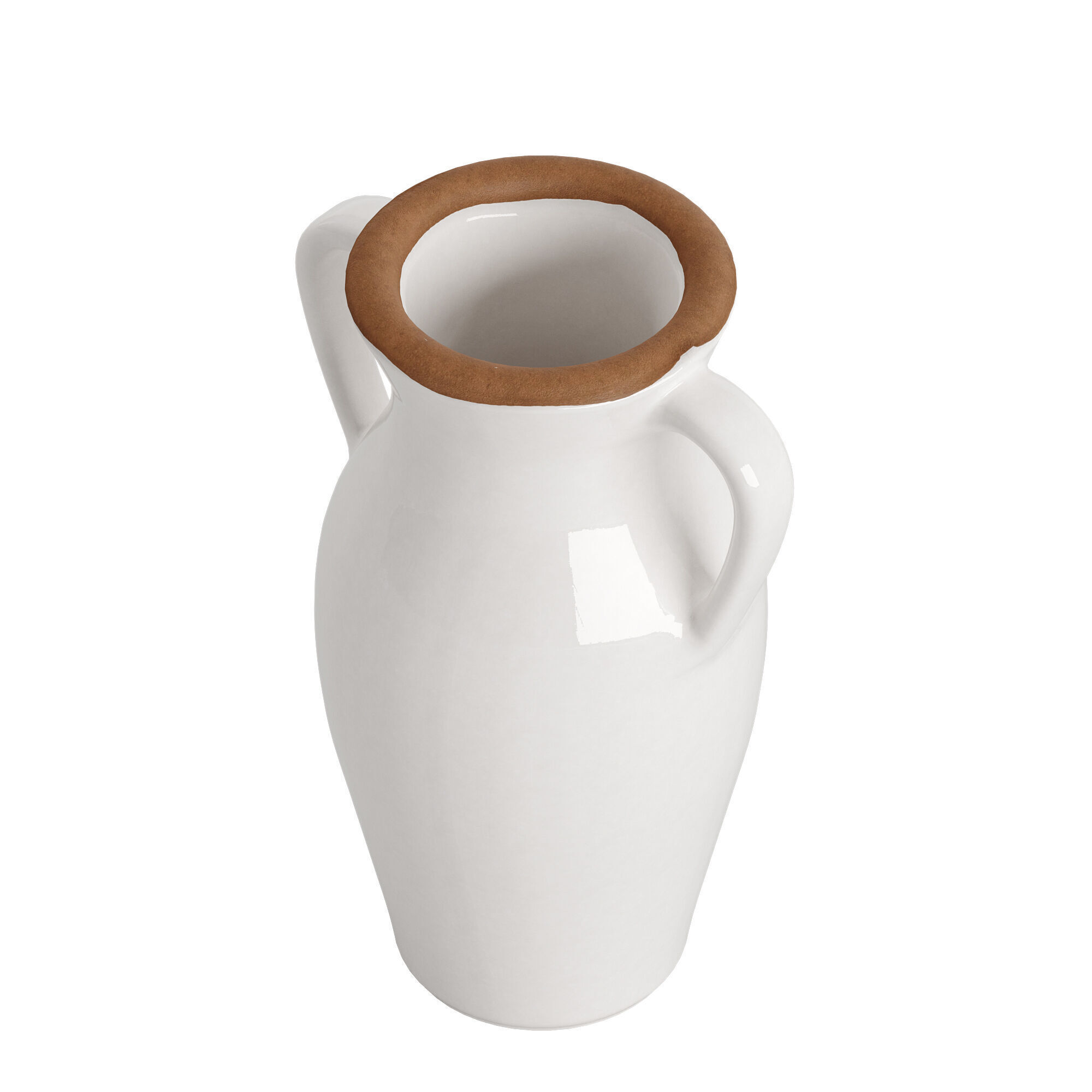 Natural Rimmed white Vase 3D model_1