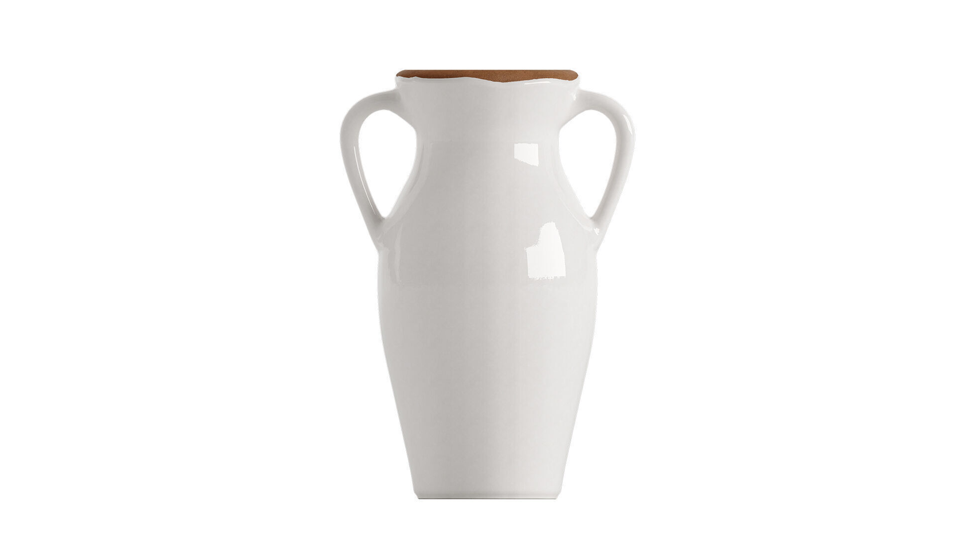 Natural Rimmed white Vase 3D model_5