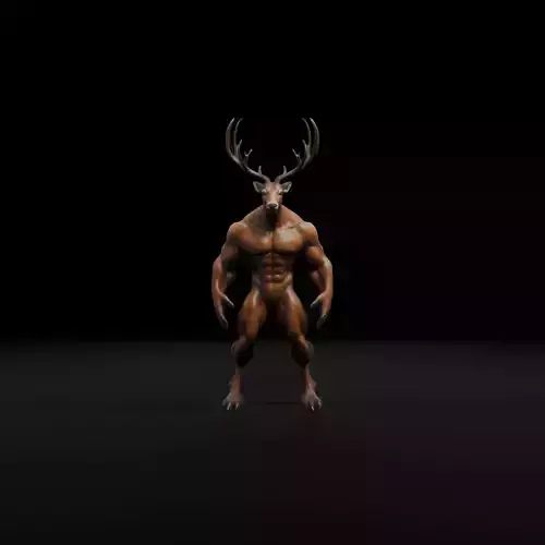 Anthropomorphic Rig-Ready Deer - Low Poly Game Asset Low-poly 3D model
