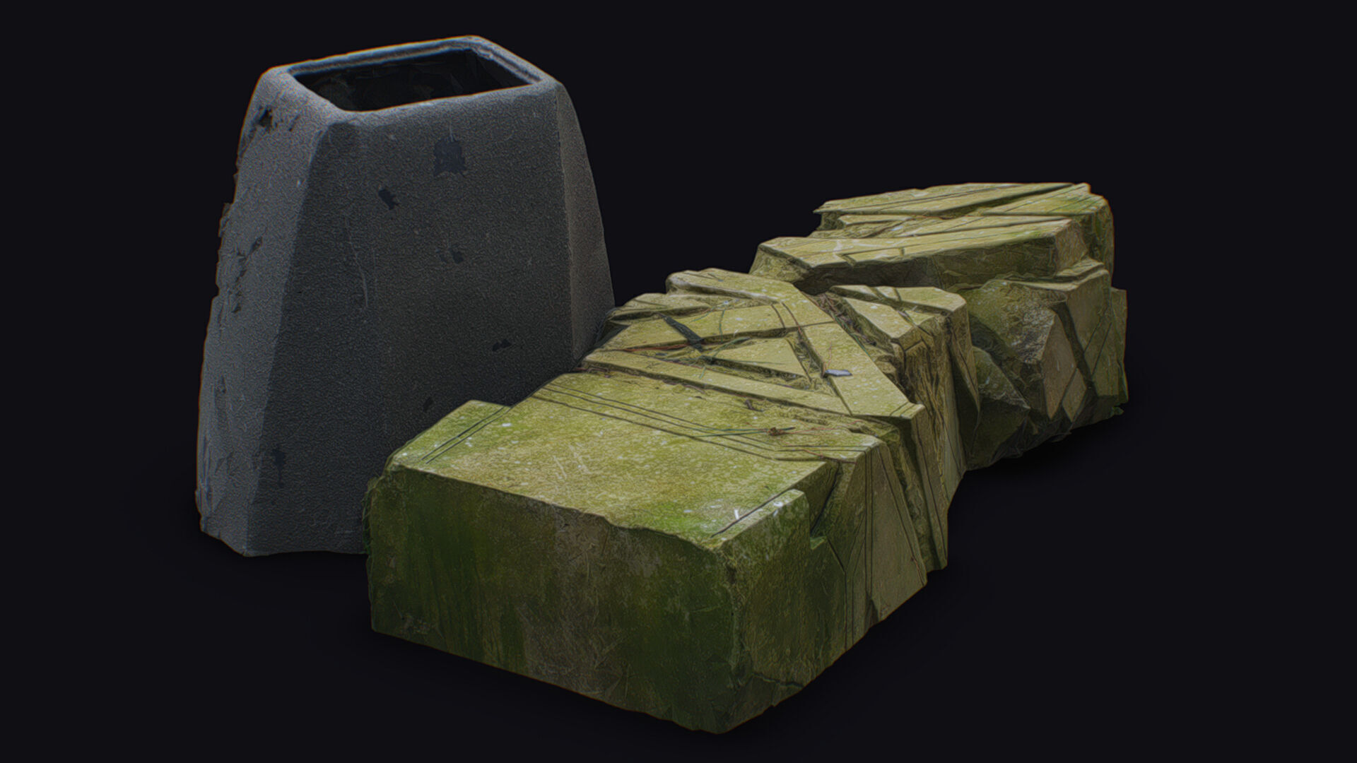 Stone Statue Pillar Mythical Abstract Art Sculpture Georgia 3D model_11