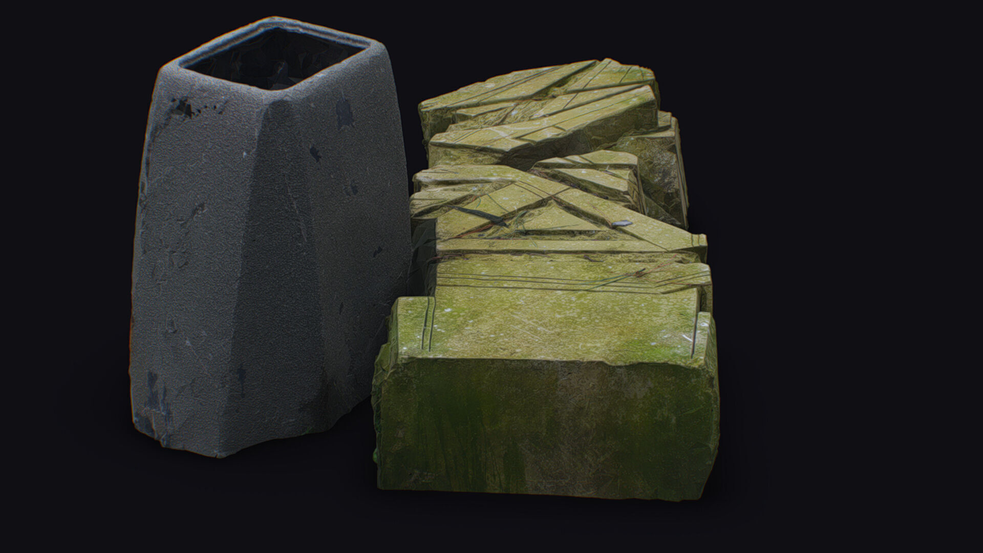 Stone Statue Pillar Mythical Abstract Art Sculpture Georgia 3D model_10