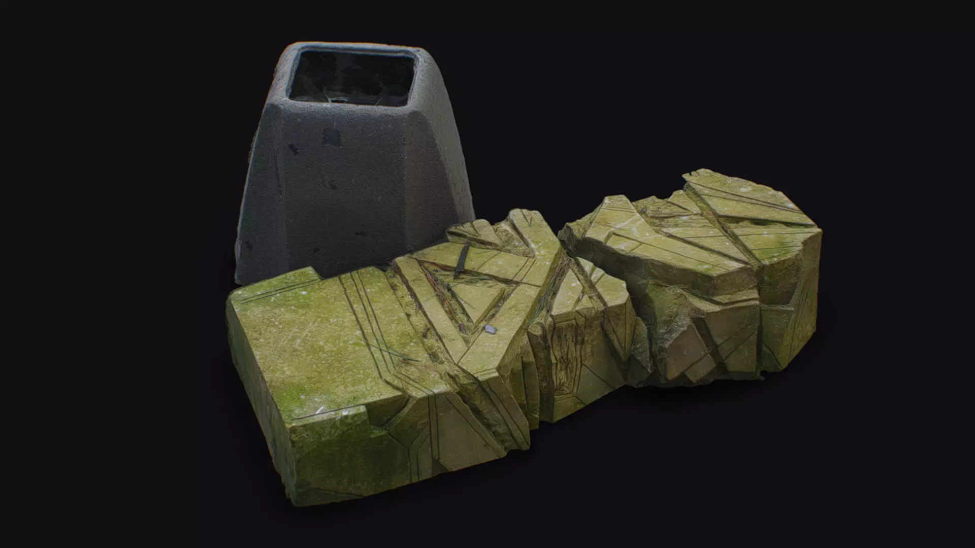 Stone Statue Pillar Mythical Abstract Art Sculpture Georgia 3D model_0