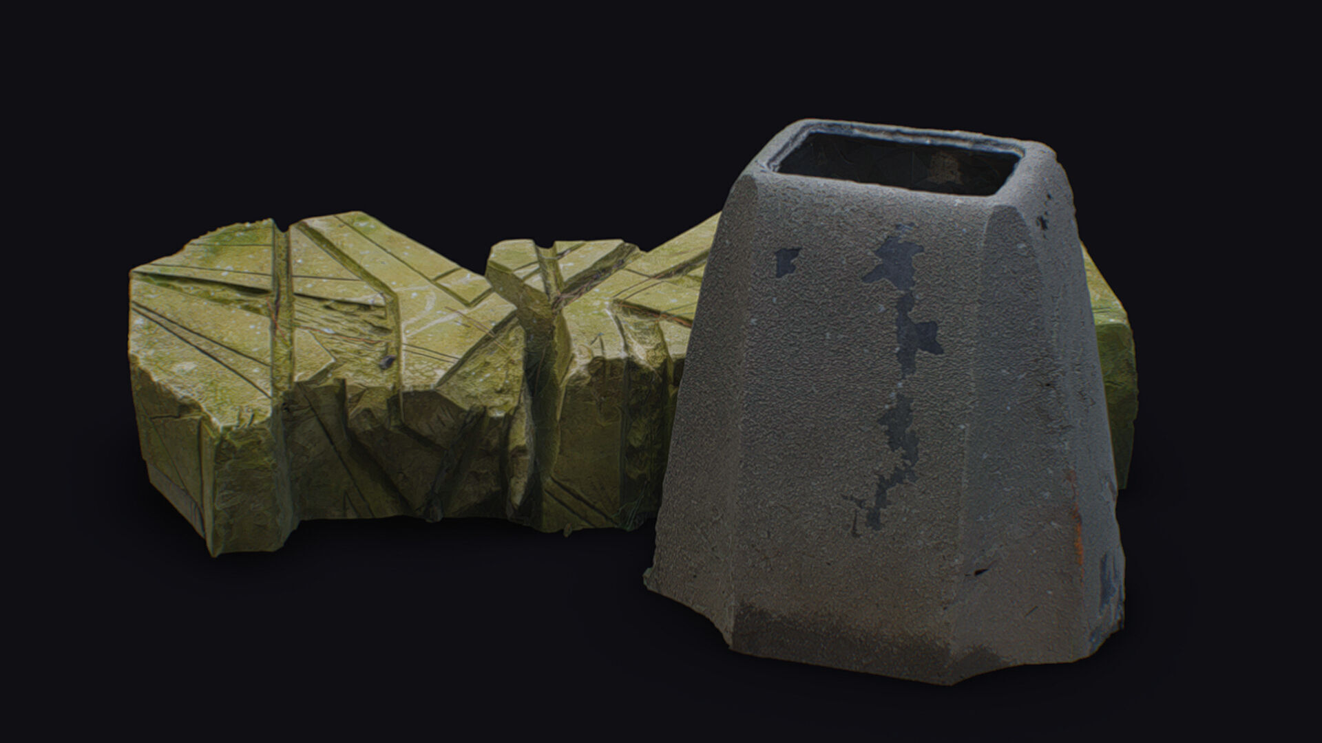 Stone Statue Pillar Mythical Abstract Art Sculpture Georgia 3D model_7