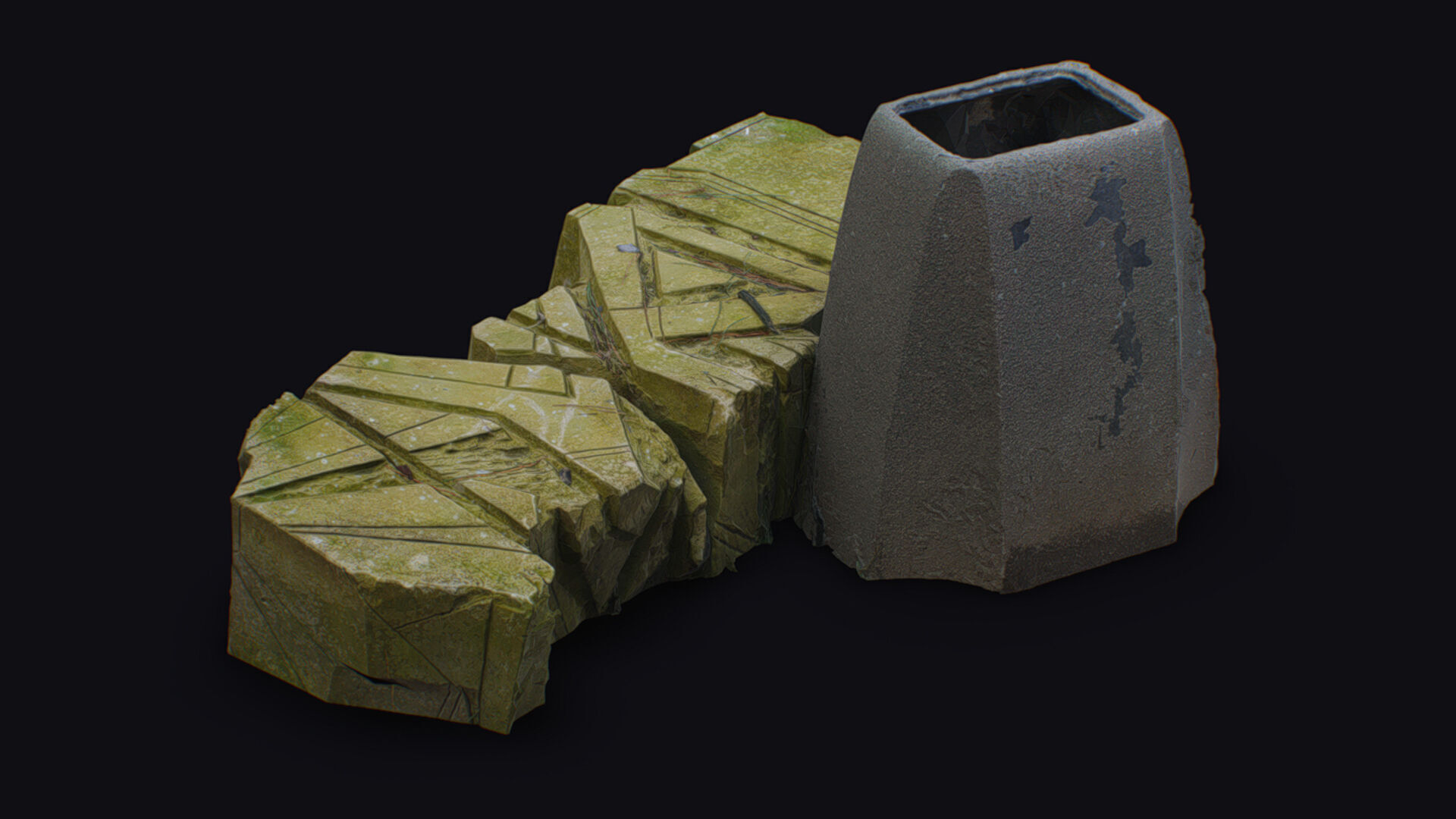 Stone Statue Pillar Mythical Abstract Art Sculpture Georgia 3D model_5