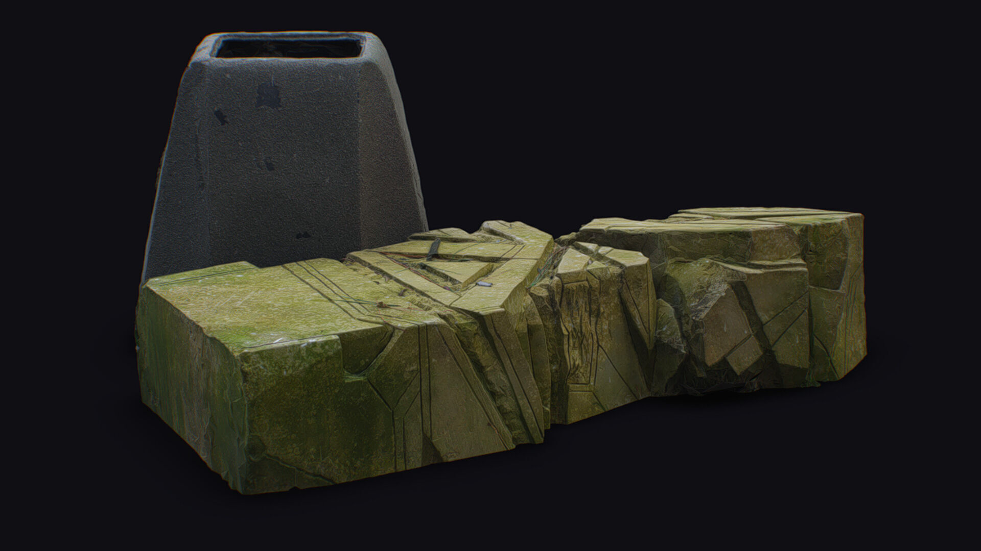 Stone Statue Pillar Mythical Abstract Art Sculpture Georgia 3D model_12