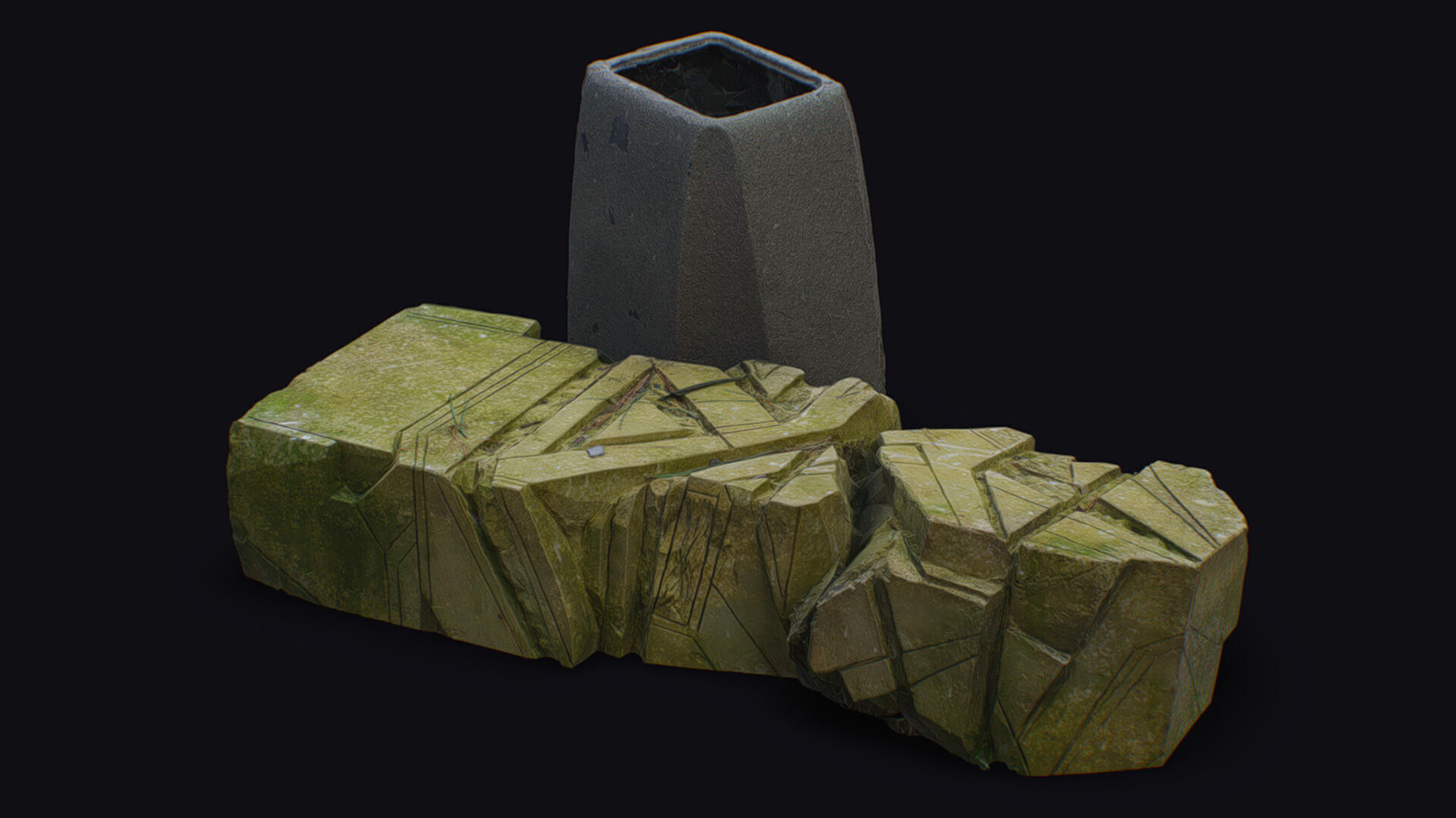 Stone Statue Pillar Mythical Abstract Art Sculpture Georgia 3D model_2