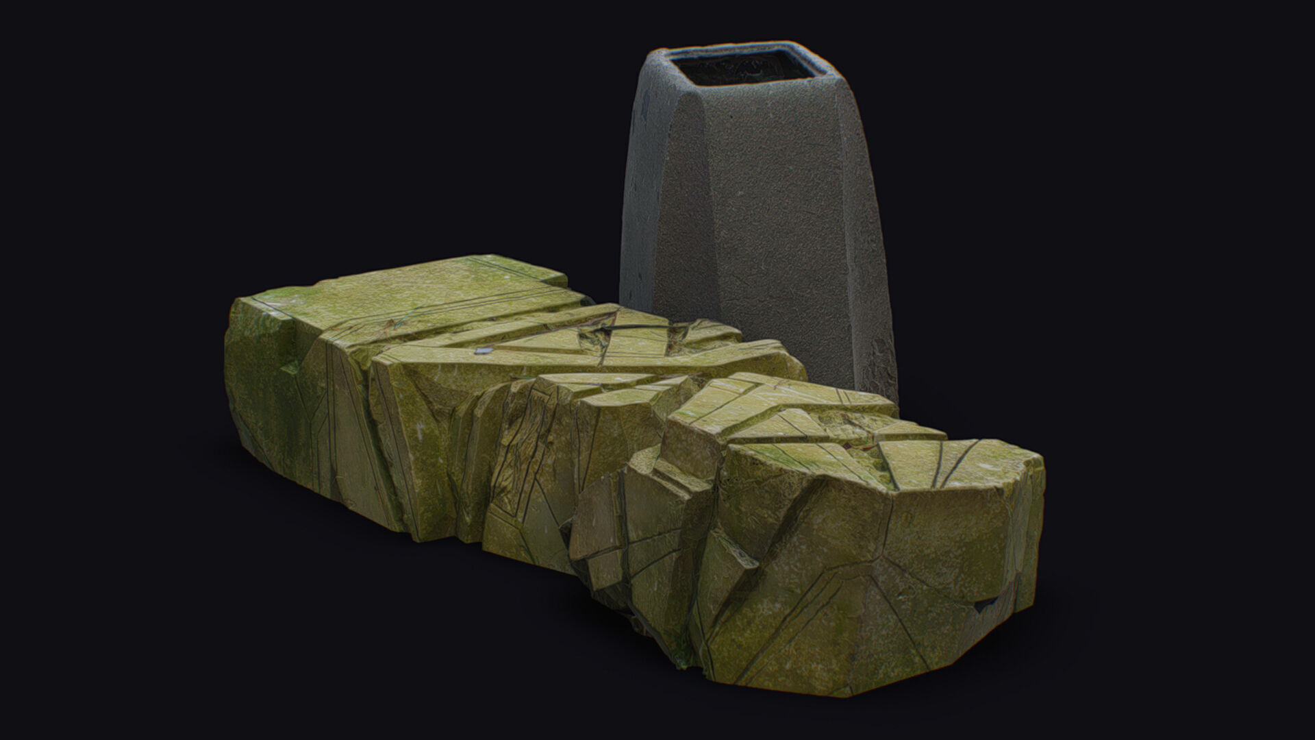 Stone Statue Pillar Mythical Abstract Art Sculpture Georgia 3D model_3