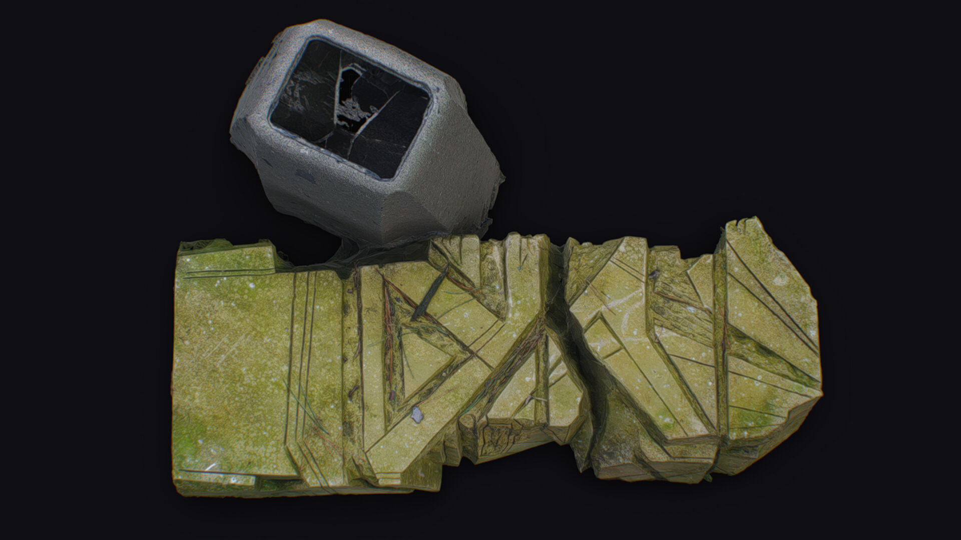 Stone Statue Pillar Mythical Abstract Art Sculpture Georgia 3D model_15