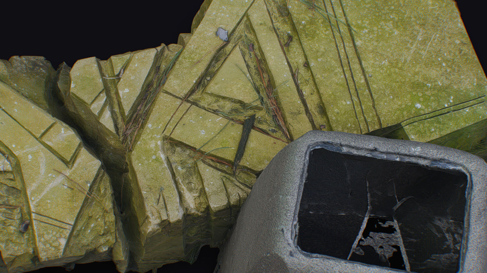 Stone Statue Pillar Mythical Abstract Art Sculpture Georgia 3D model_17