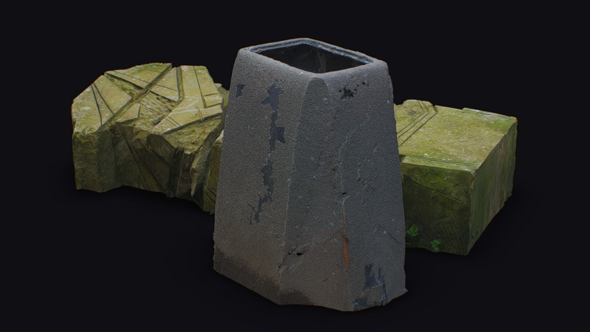 Stone Statue Pillar Mythical Abstract Art Sculpture Georgia 3D model_8