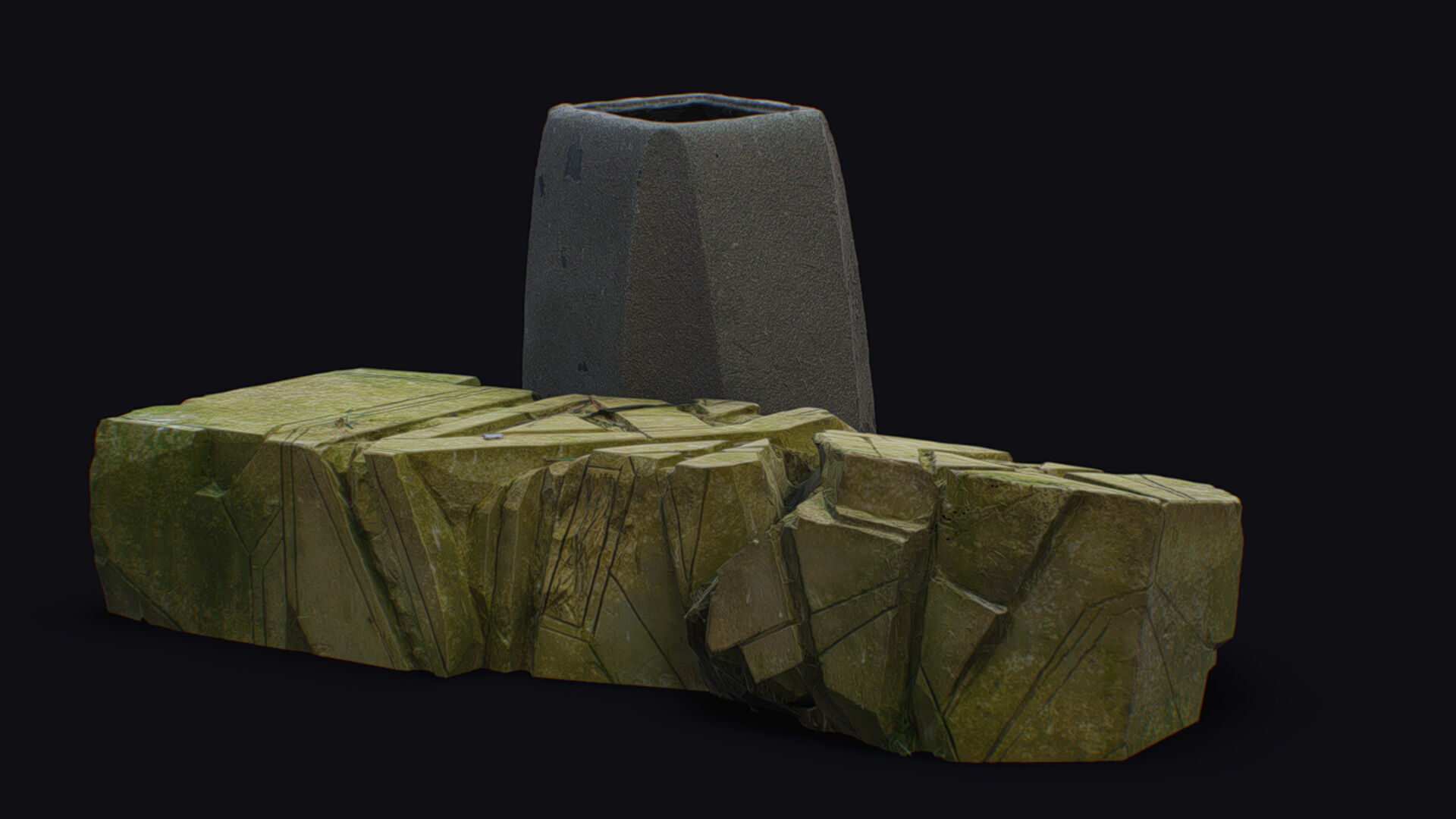 Stone Statue Pillar Mythical Abstract Art Sculpture Georgia 3D model_14