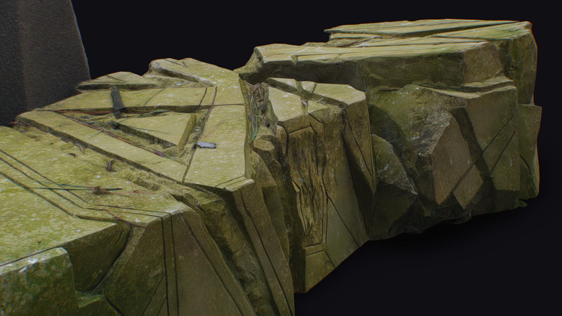 Stone Statue Pillar Mythical Abstract Art Sculpture Georgia 3D model_19