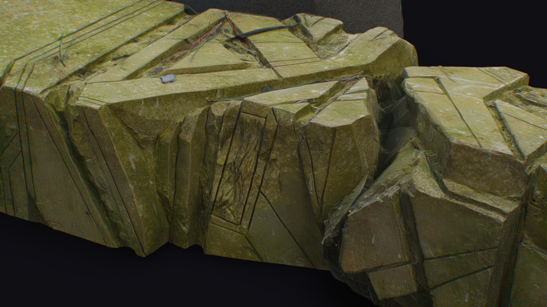 Stone Statue Pillar Mythical Abstract Art Sculpture Georgia 3D model_20