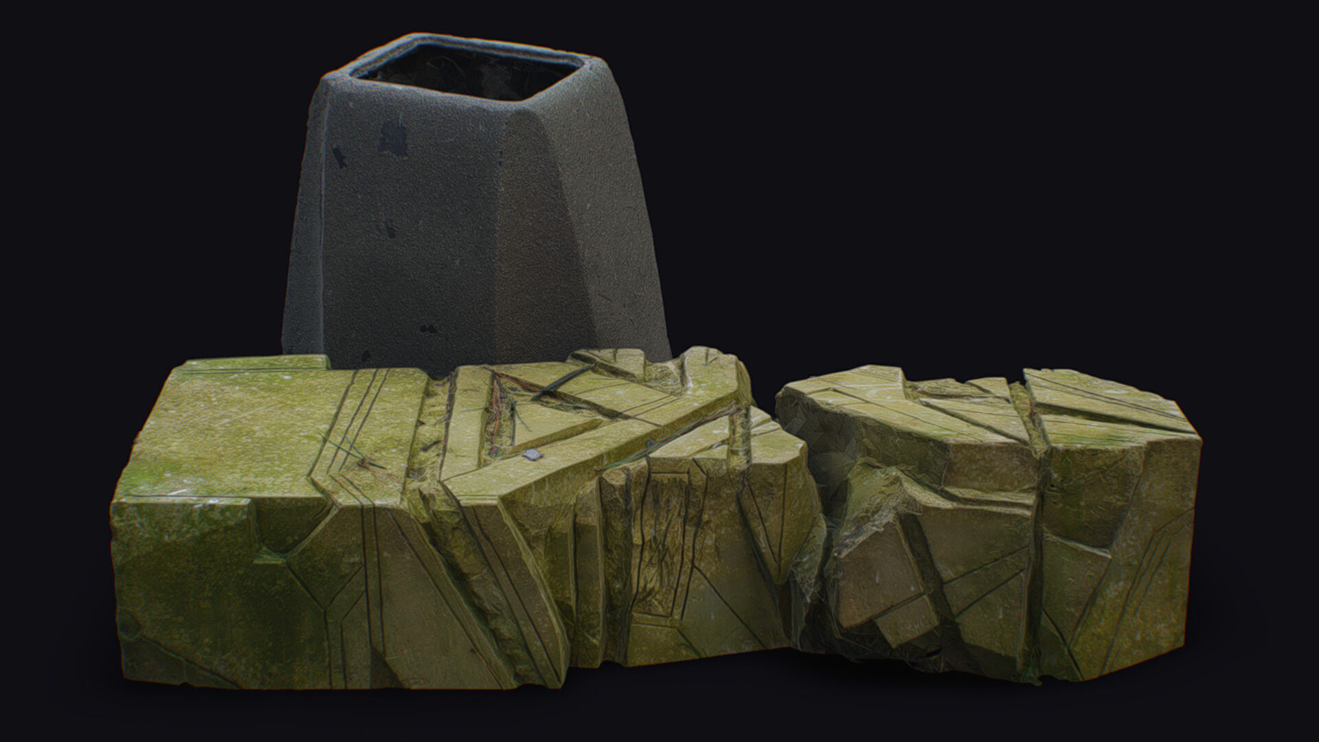 Stone Statue Pillar Mythical Abstract Art Sculpture Georgia 3D model_13