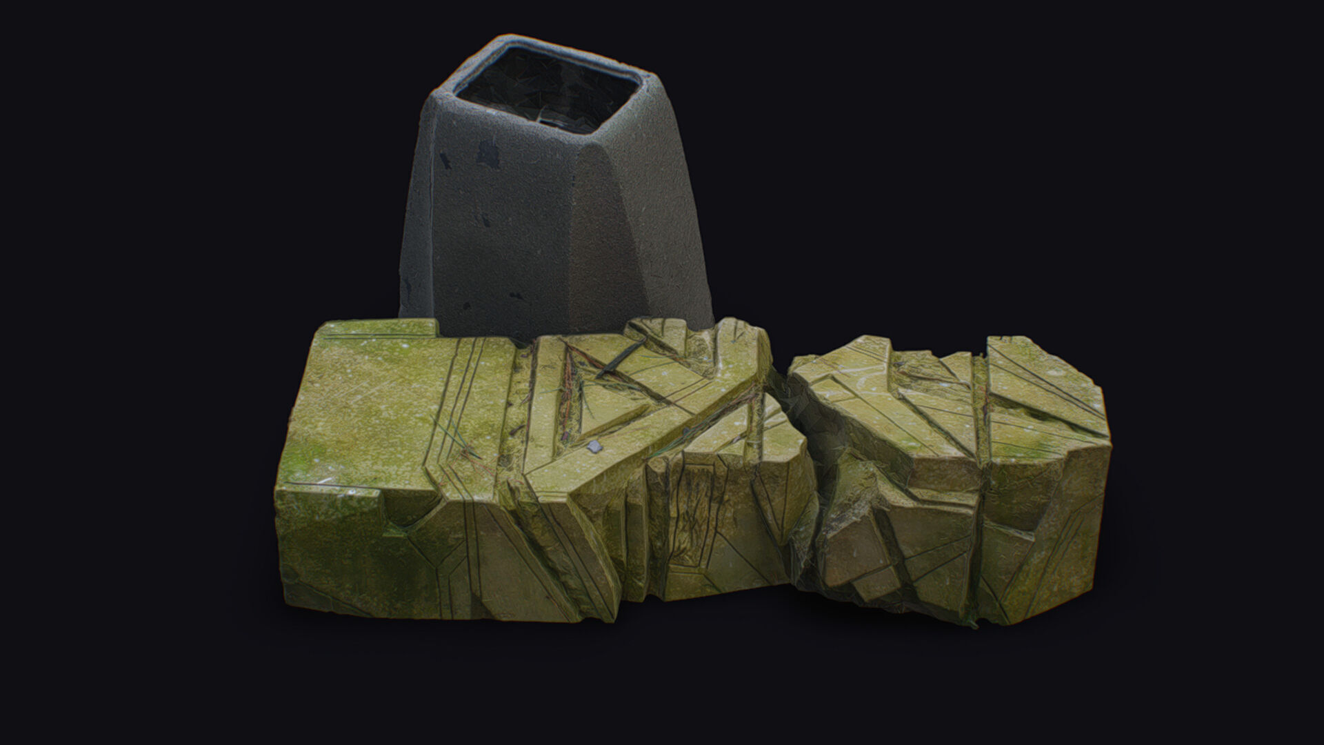 Stone Statue Pillar Mythical Abstract Art Sculpture Georgia 3D model_1