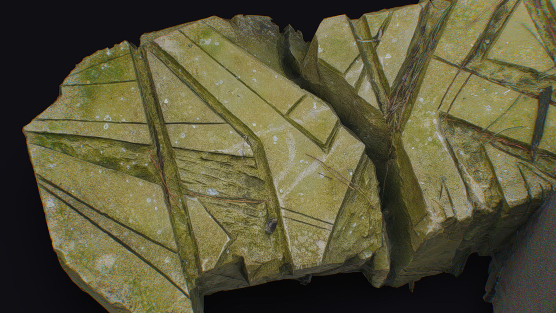 Stone Statue Pillar Mythical Abstract Art Sculpture Georgia 3D model_16