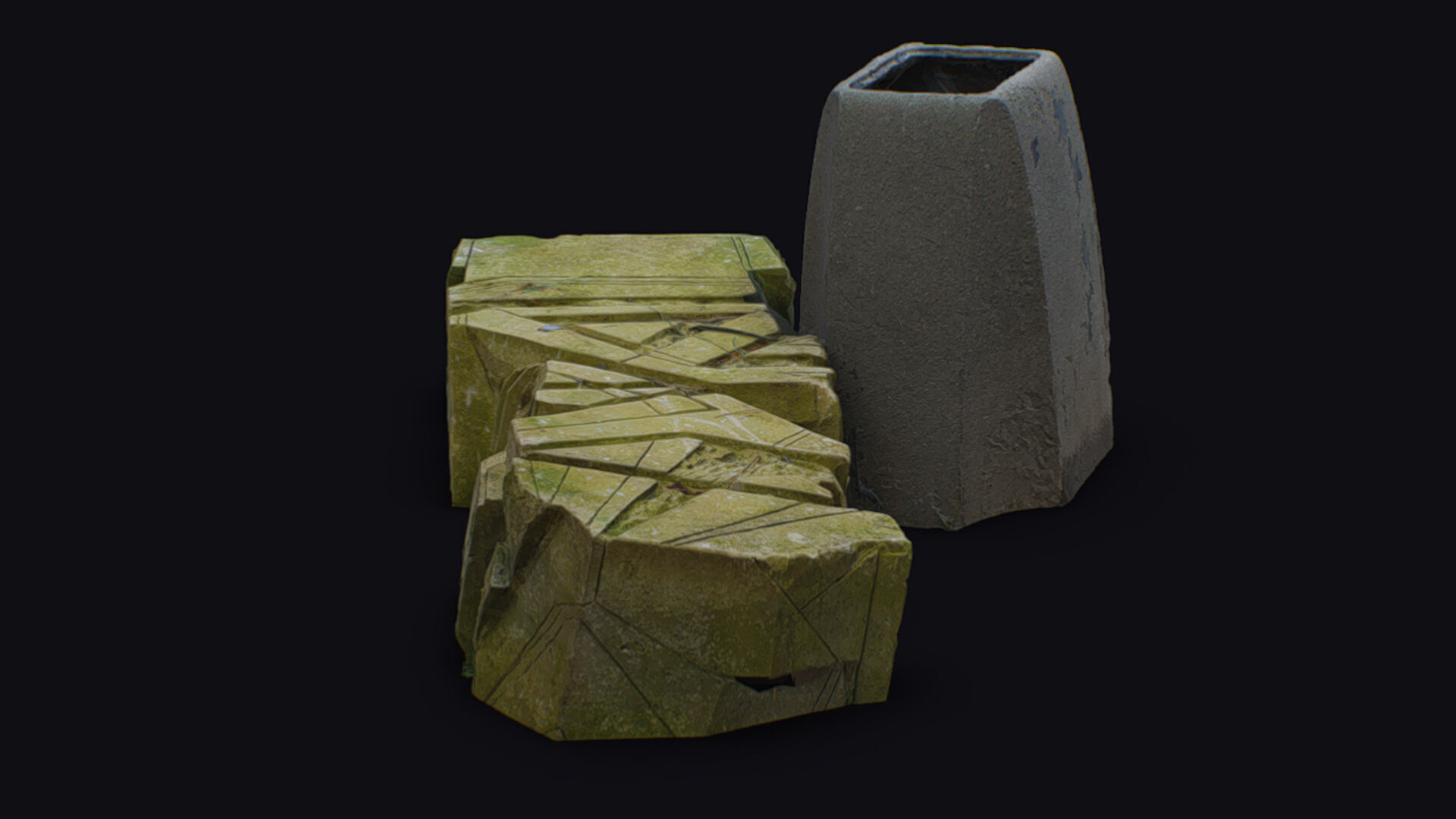 Stone Statue Pillar Mythical Abstract Art Sculpture Georgia 3D model_4