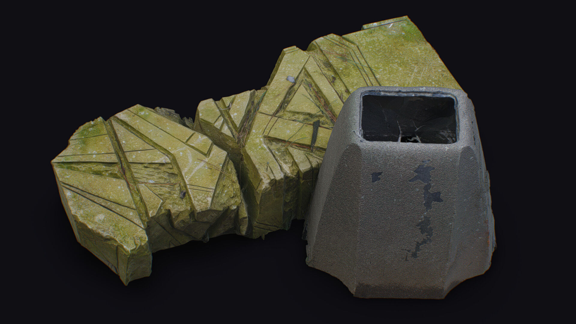 Stone Statue Pillar Mythical Abstract Art Sculpture Georgia 3D model_6