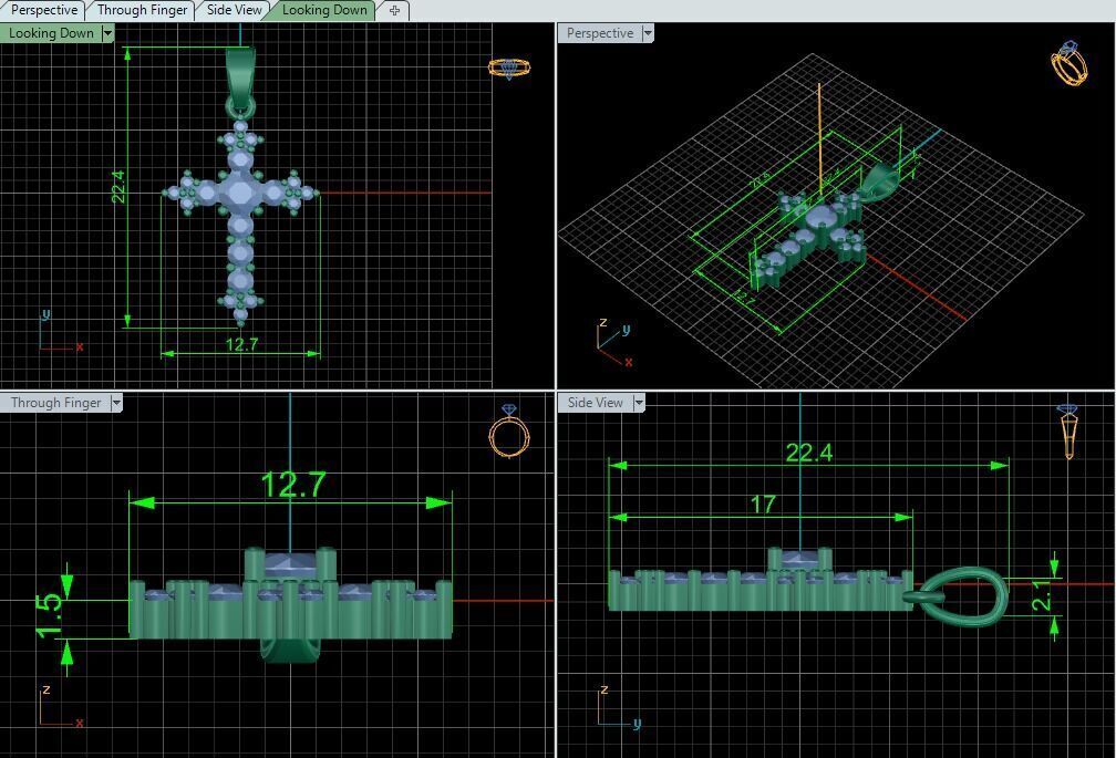 Cross Pendant 7155 3D print model_3