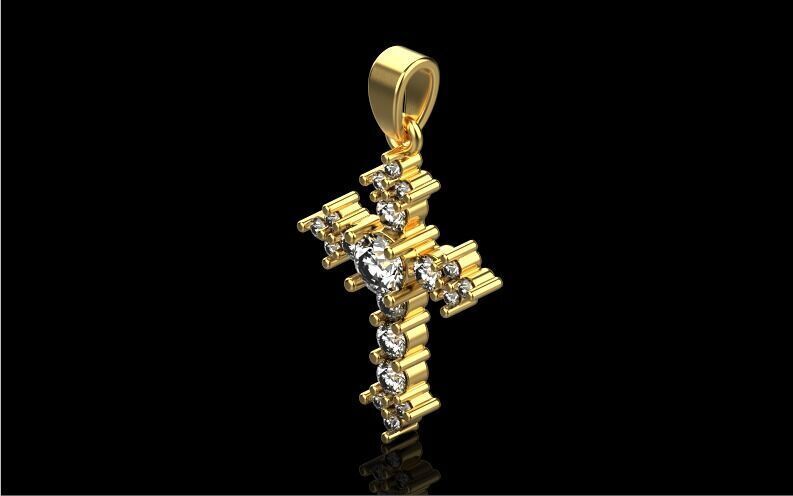 Cross Pendant 7155 3D print model_1