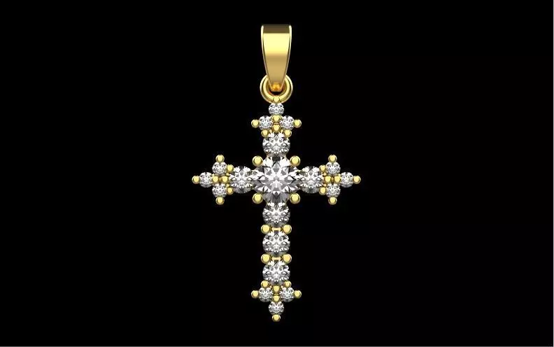 Cross Pendant 7155 3D print model_0