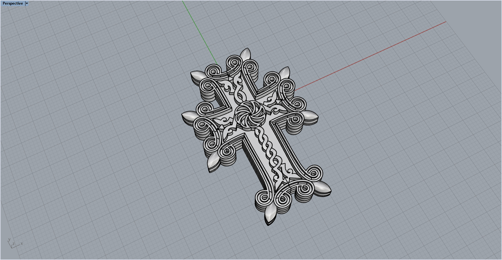 Armenian Cross Pendant 7027 3D print model_6