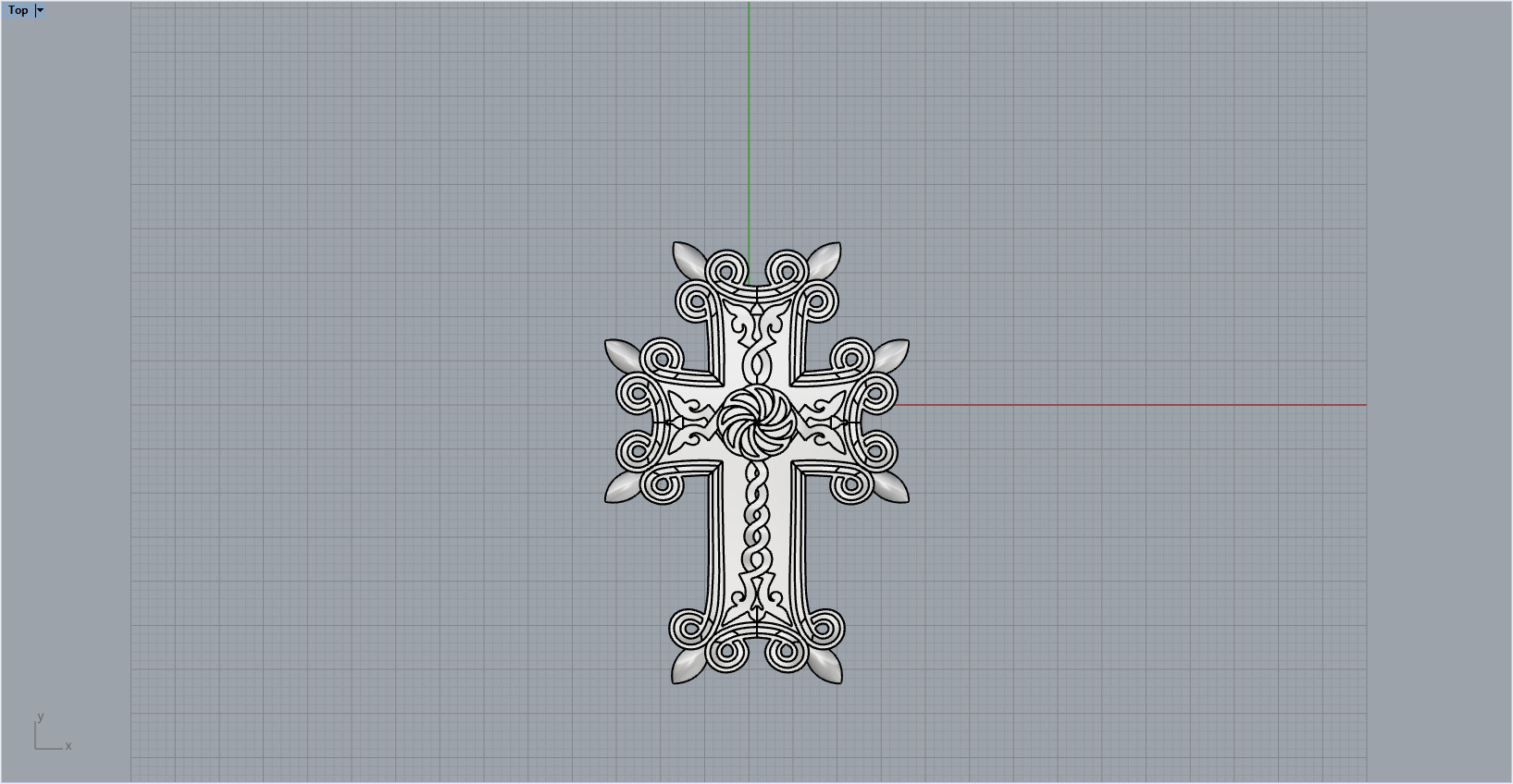 Armenian Cross Pendant 7027 3D print model_3