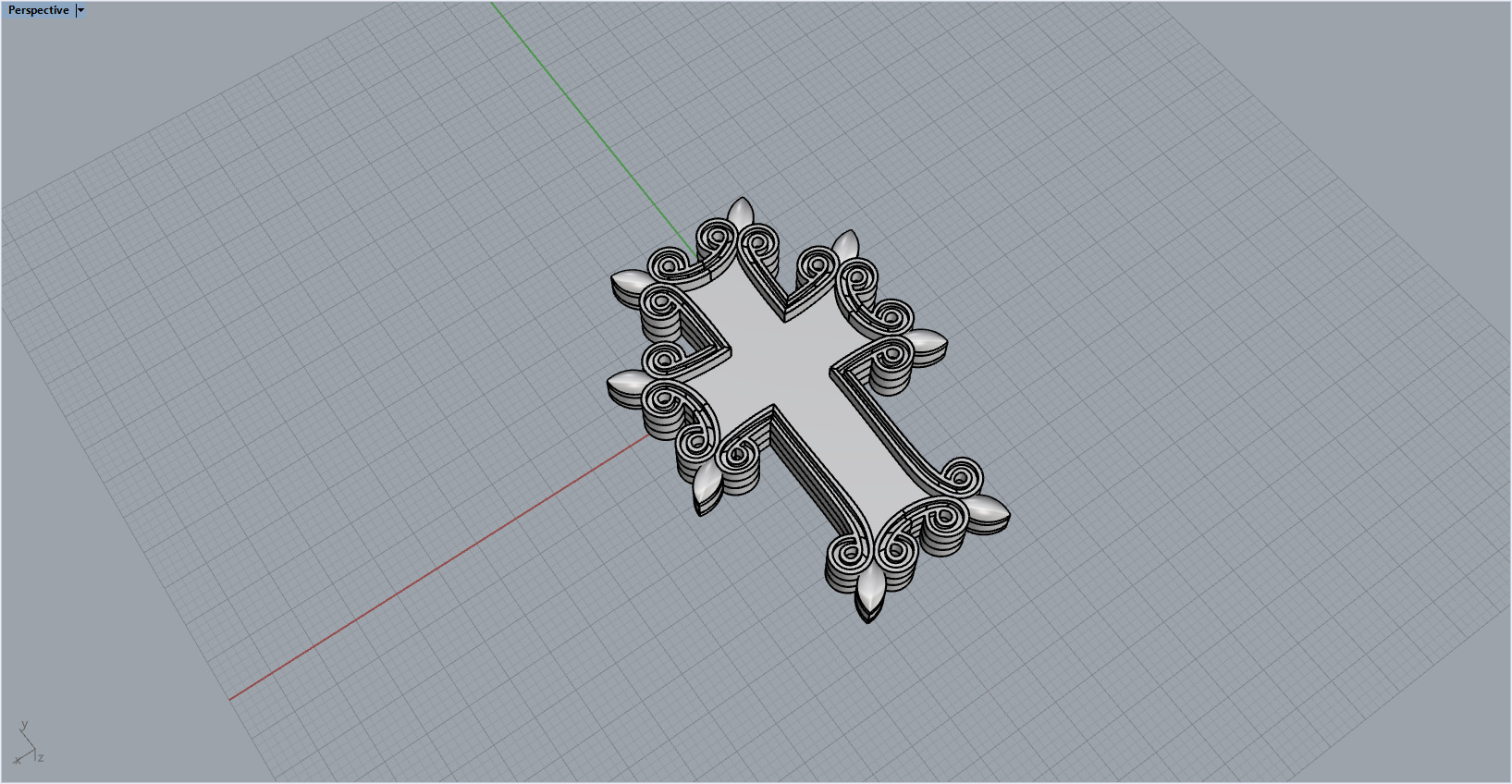 Armenian Cross Pendant 7027 3D print model_7