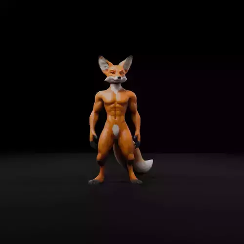 Anthropomorphic Rig-Ready Fox - Low Poly Game Asset Low-poly 3D model