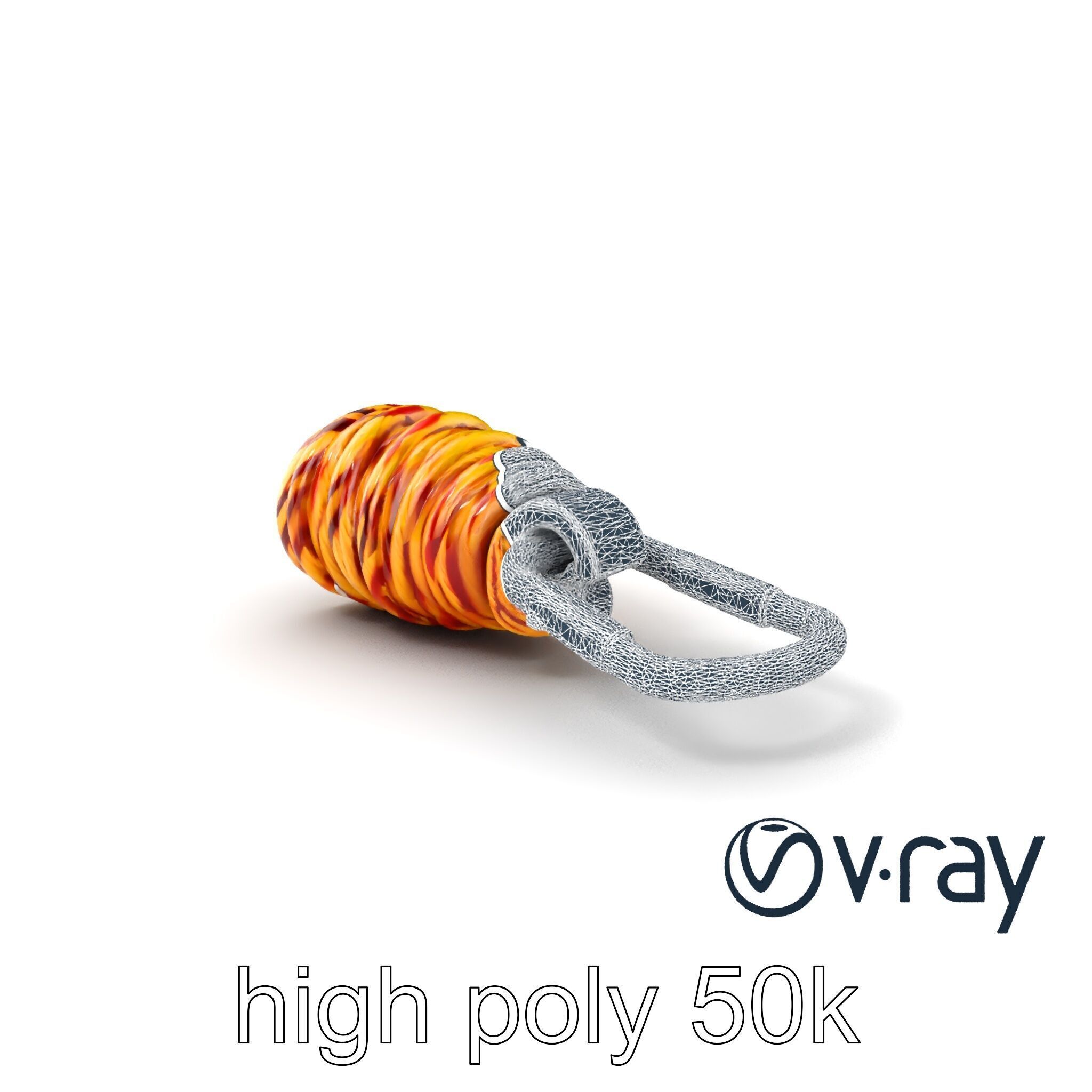 Climbing Gear Rope and Carabiner model pack Low-poly 3D model_27