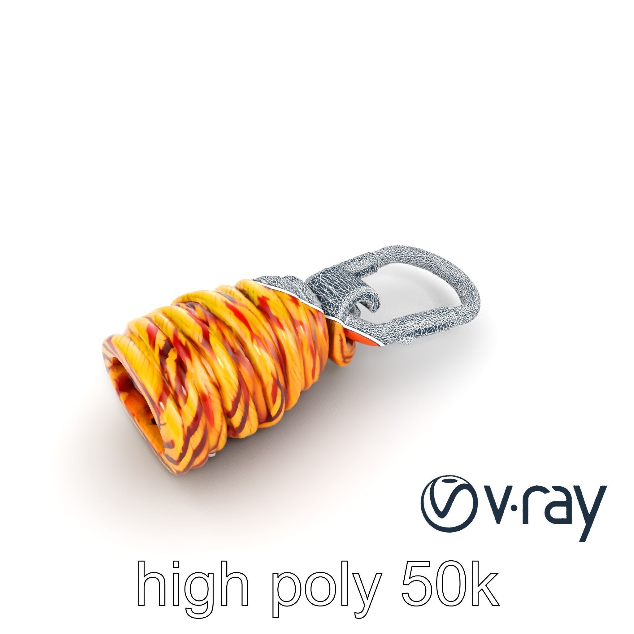 Climbing Gear Rope and Carabiner model pack Low-poly 3D model_28