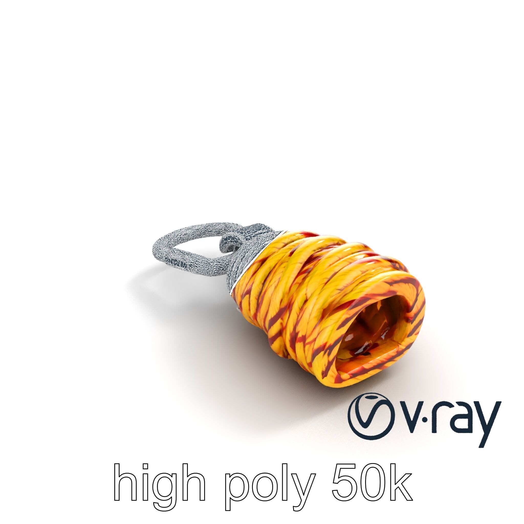 Climbing Gear Rope and Carabiner model pack Low-poly 3D model_36