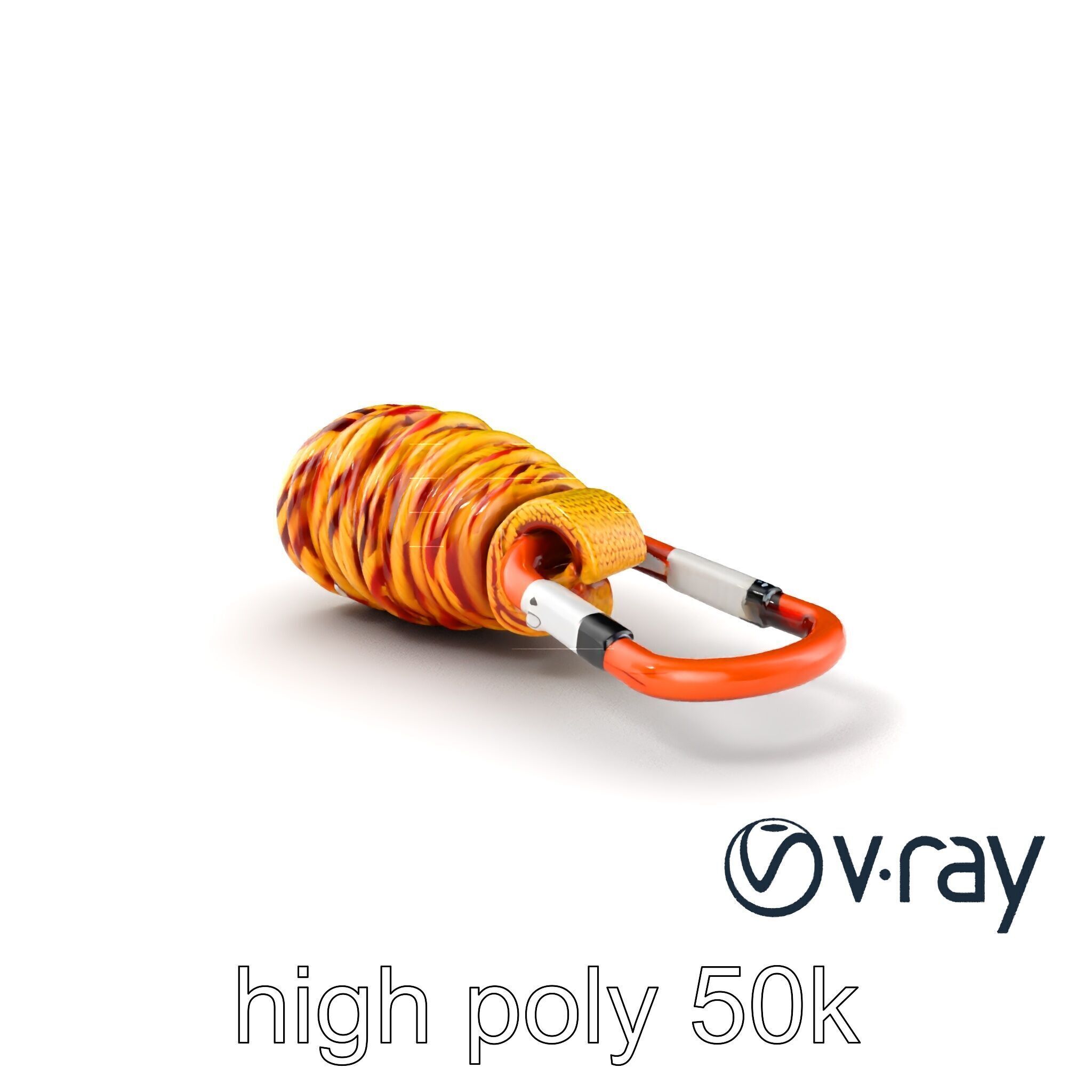 Climbing Gear Rope and Carabiner model pack Low-poly 3D model_8