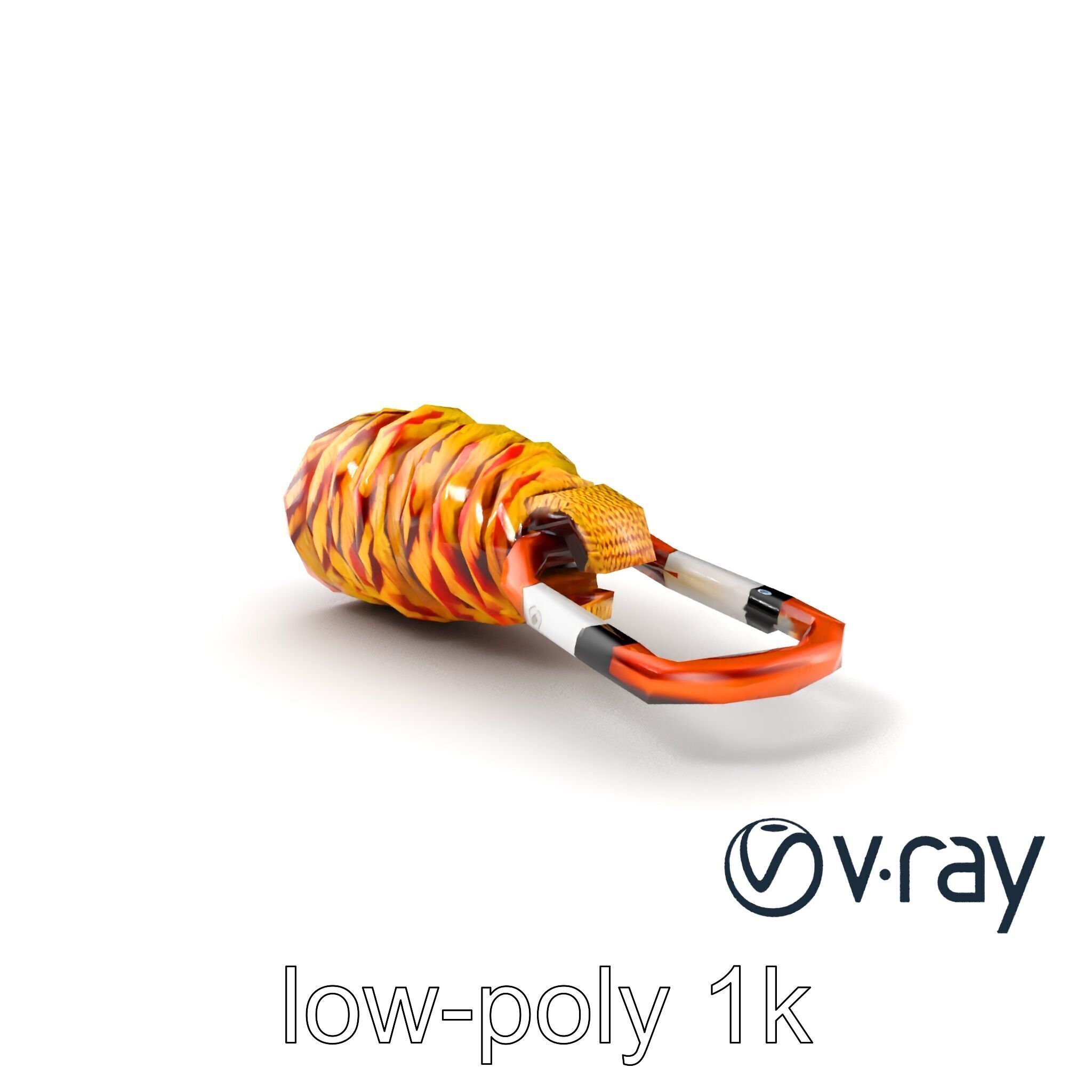 Climbing Gear Rope and Carabiner model pack Low-poly 3D model_10