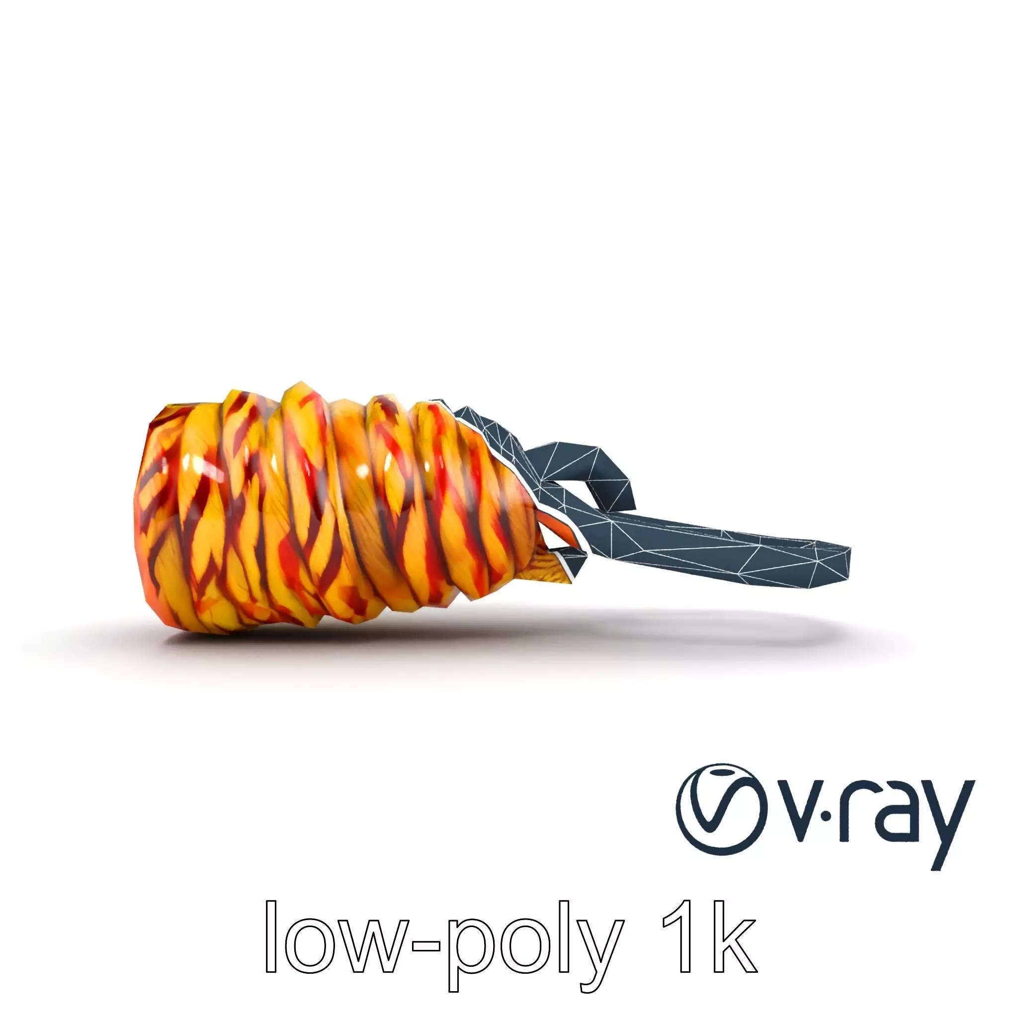 Climbing Gear Rope and Carabiner model pack Low-poly 3D model_0