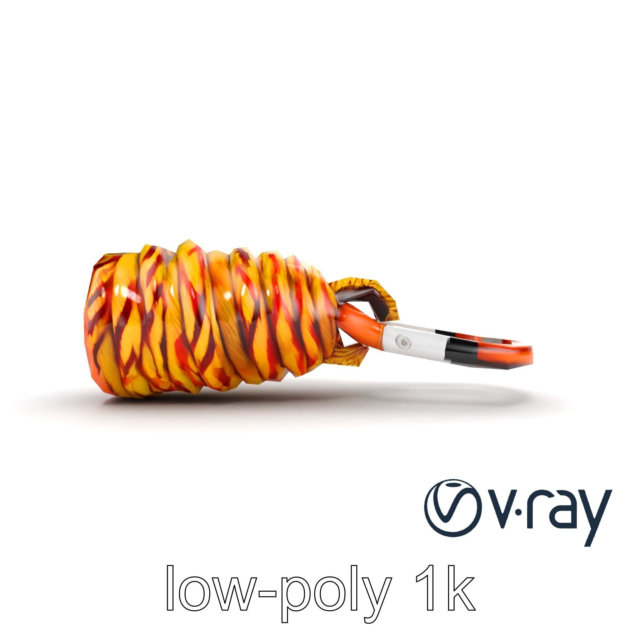 Climbing Gear Rope and Carabiner model pack Low-poly 3D model_34