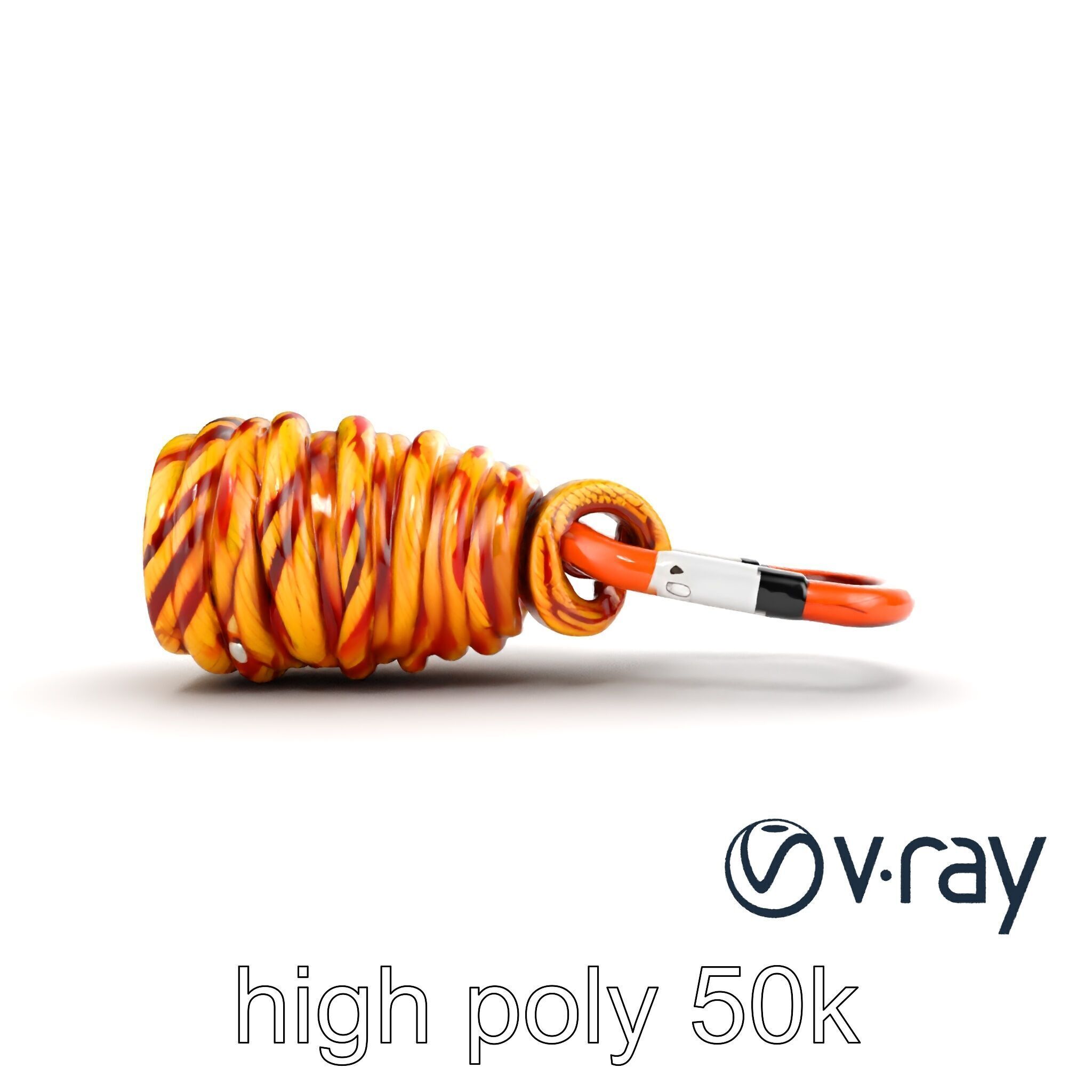 Climbing Gear Rope and Carabiner model pack Low-poly 3D model_18