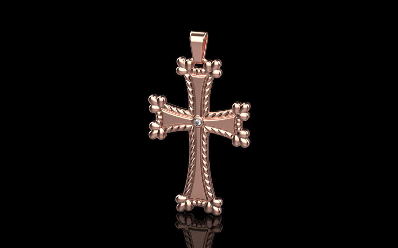 Armenian Cross Pendant 65135 3D print model_1